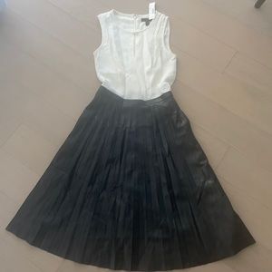 Jcrew pleated faux leather dress